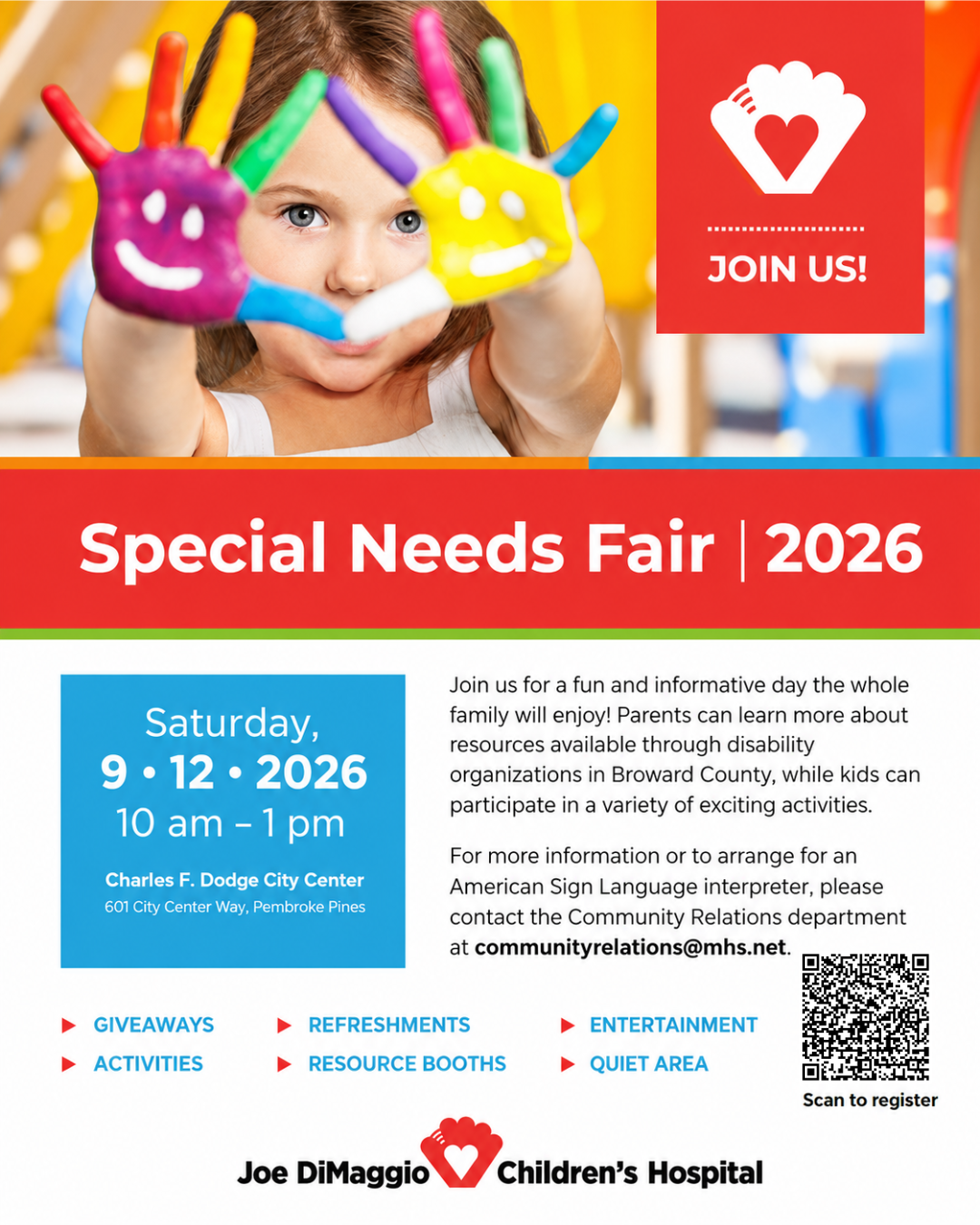 Joe DiMaggio Children’s Hospital 2026 Special Needs Fair – A Day of Resources, Activities & Family Fun