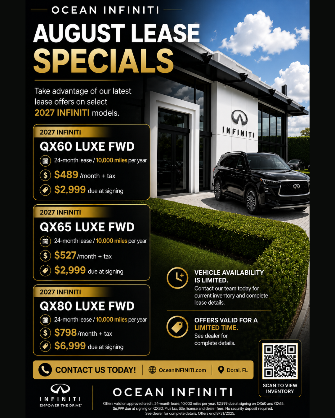 Ocean Infiniti Doral August lease specials