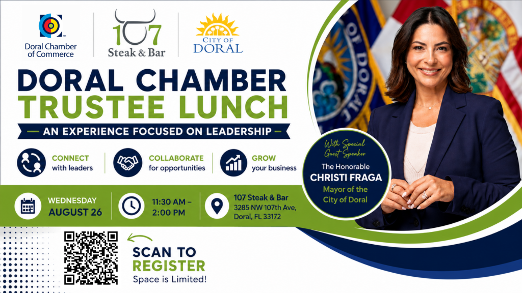 Doral Chamber Trustee Networking Lunch at 107 Steak & Bar.