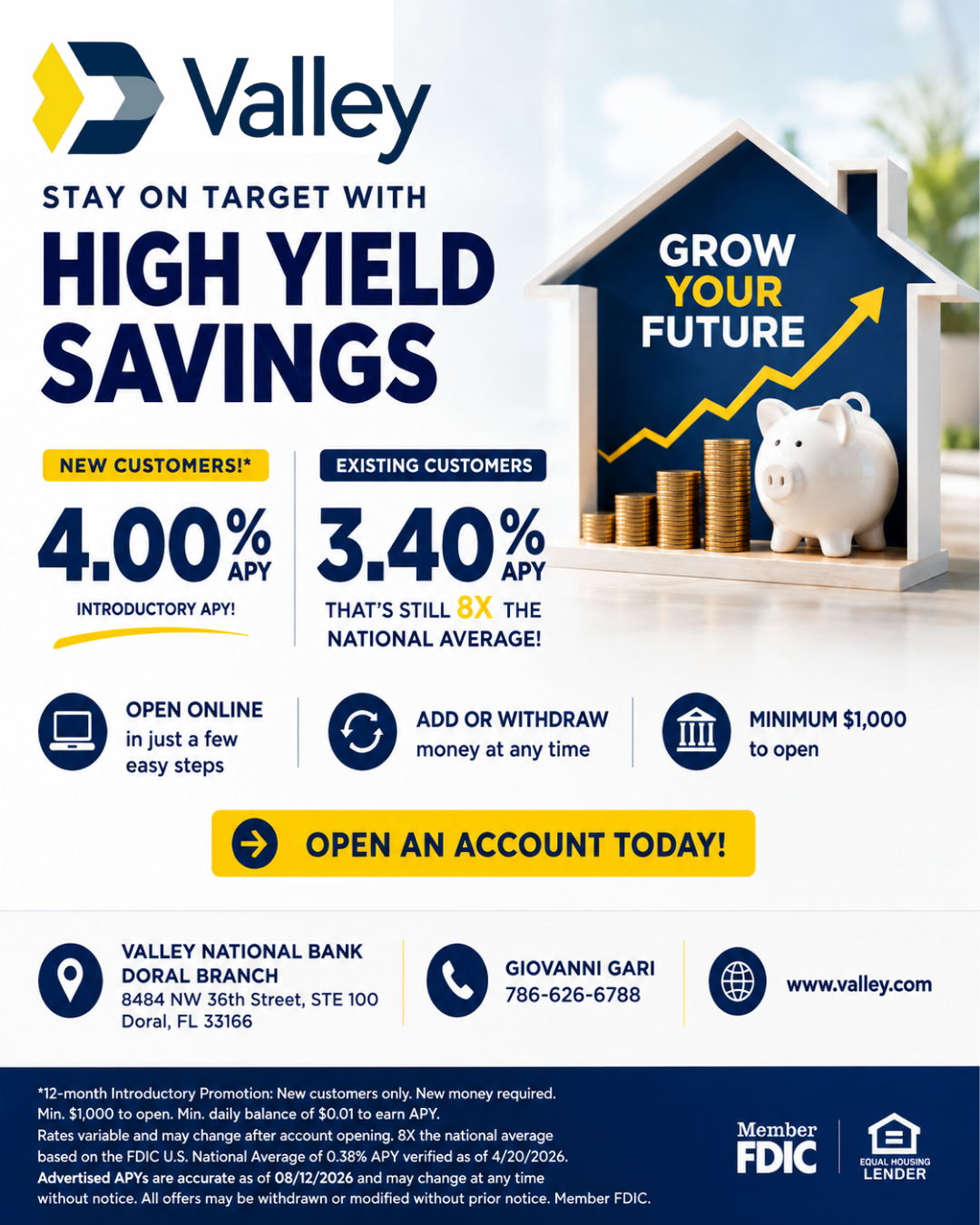 Valley Direct High Yield Savings: Earn Up to 4.00% APY*