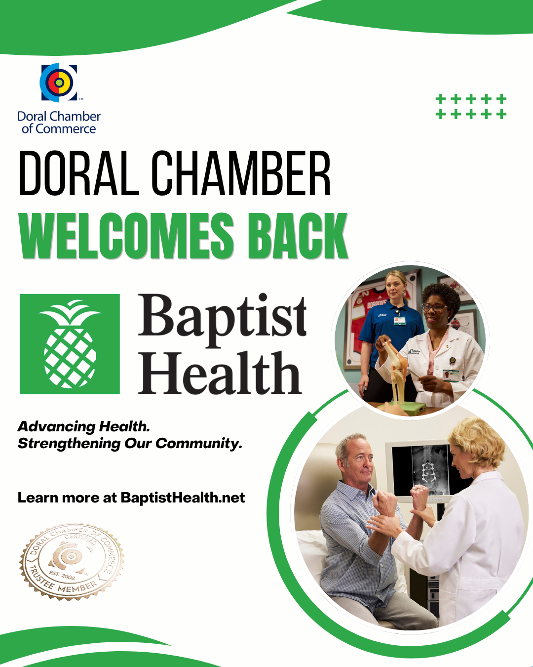 Doral Chamber of Commerce Proudly Welcomes Back Baptist Health as a Trustee Member.