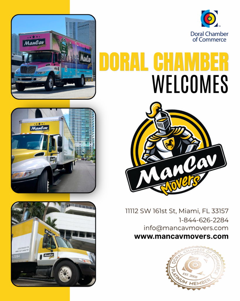 Doral Chamber of Commerce Proudly Welcomes Mancav Movers as a Platinum Member.