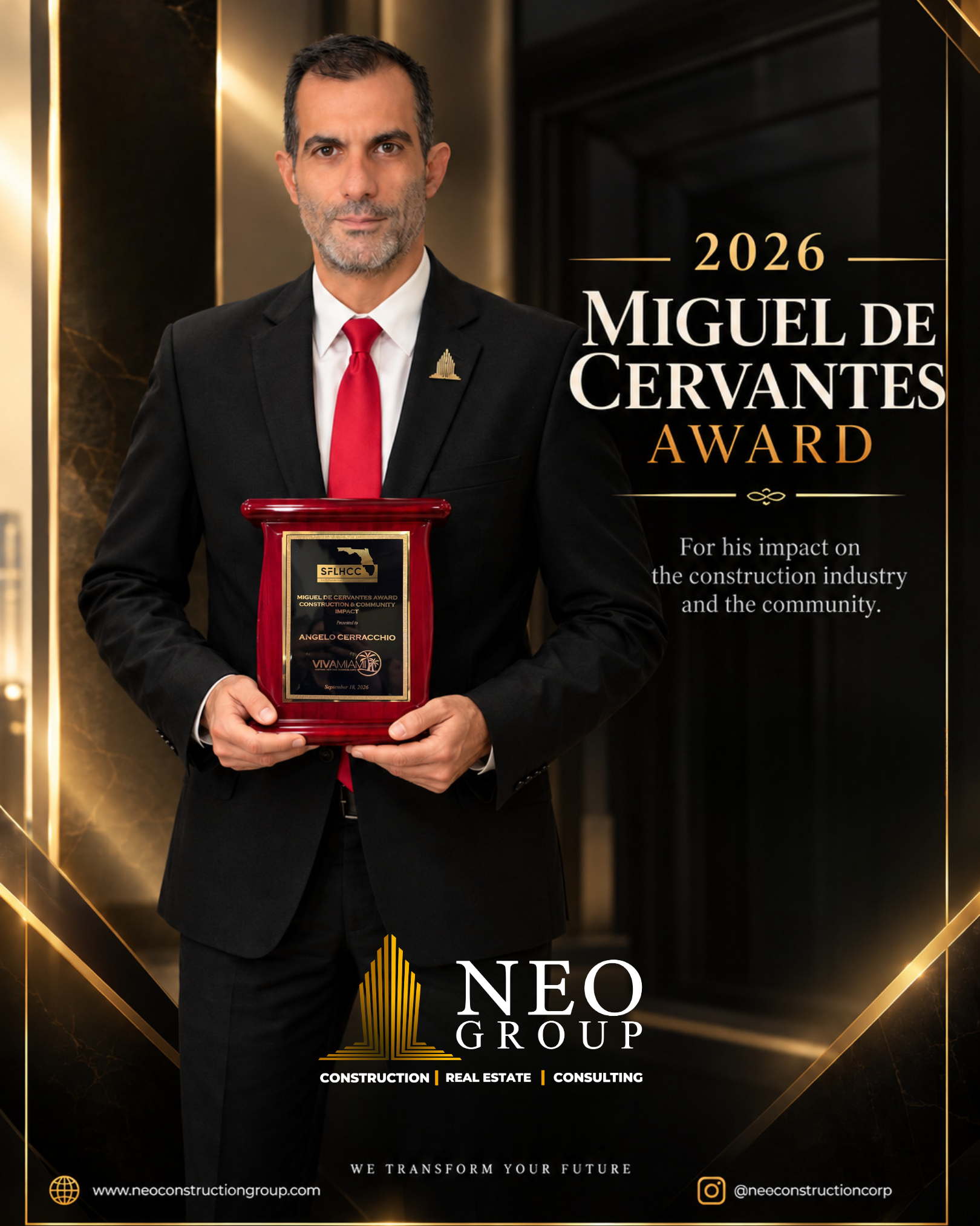 Neo Construction Corp Received the Miguel de Cervantes Award!