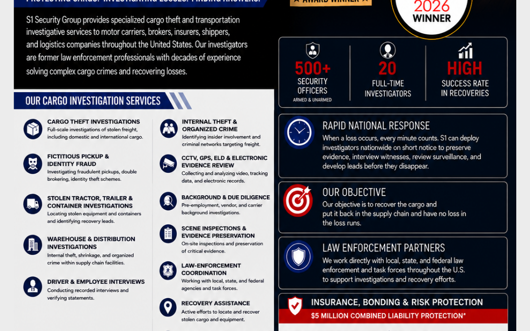 S1 Security Group, Inc. – Protect Your Cargo. Reduce Losses. Get Answers.