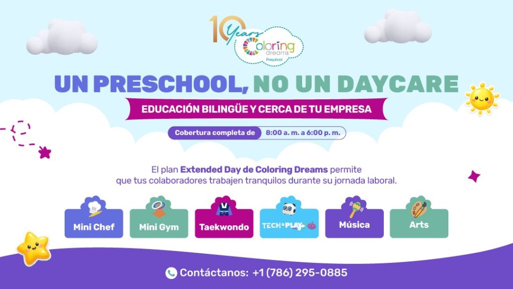 ¿Trabajas todo el día y necesitas un lugar seguro y educativo para tu pequeño? Coloring Dreams Preschool,