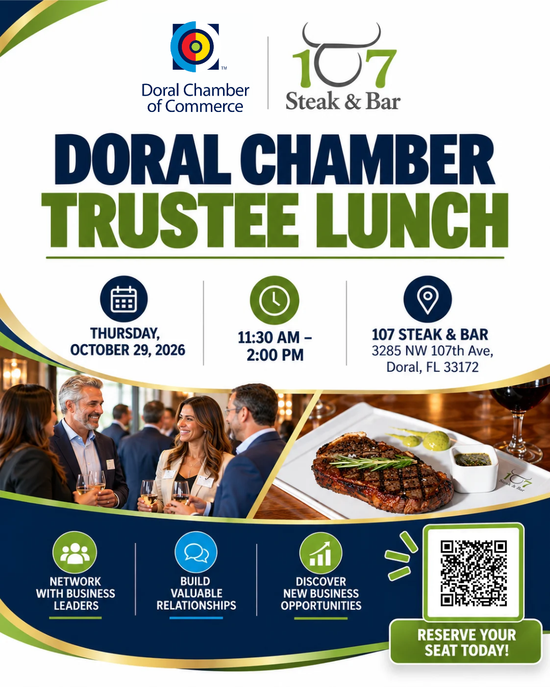 Doral Chamber Trustee Networking Lunch at 107 Steak & Bar
