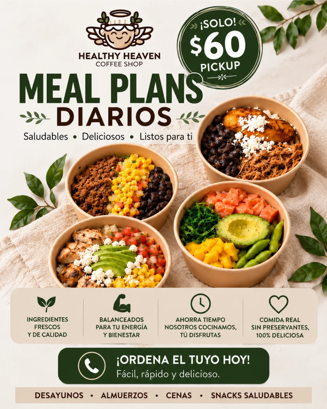 Healthy Heaven Meal Plans – Only $60 Pickup