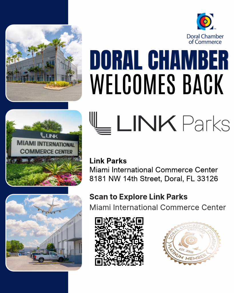 Doral Chamber of Commerce Proudly Welcomes Back Link Parks as a Platinum Member.