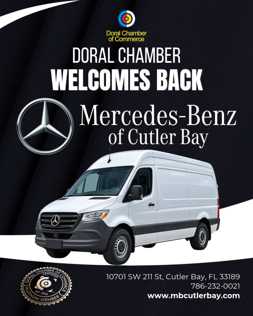 Doral Chamber of Commerce Proudly Welcomes Back Mercedes-Benz of Cutler Bay as a Platinum Member.