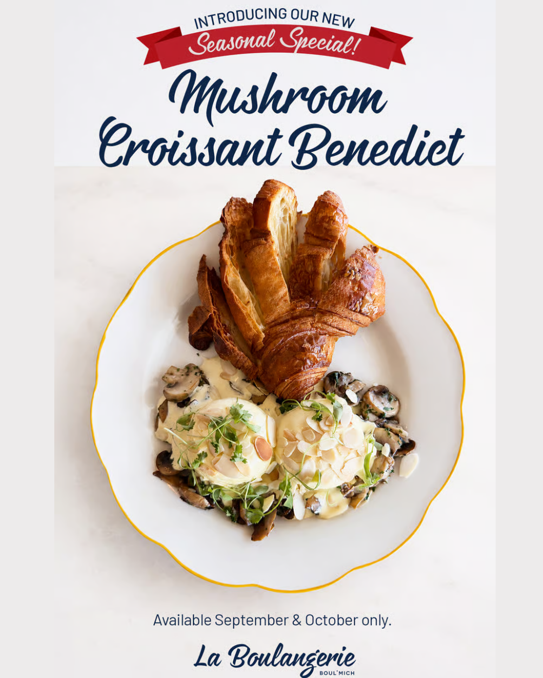 La Boulangerie Boul’Mich 🍄 NEW! Mushroom Croissant Benedict
